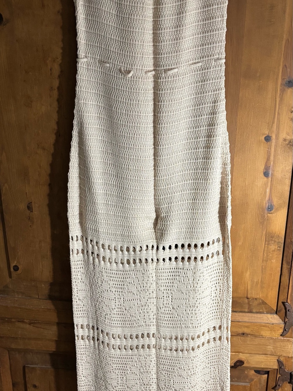 Crochet Maxi Dress in Cream with Caplet - Picture 9 of 11